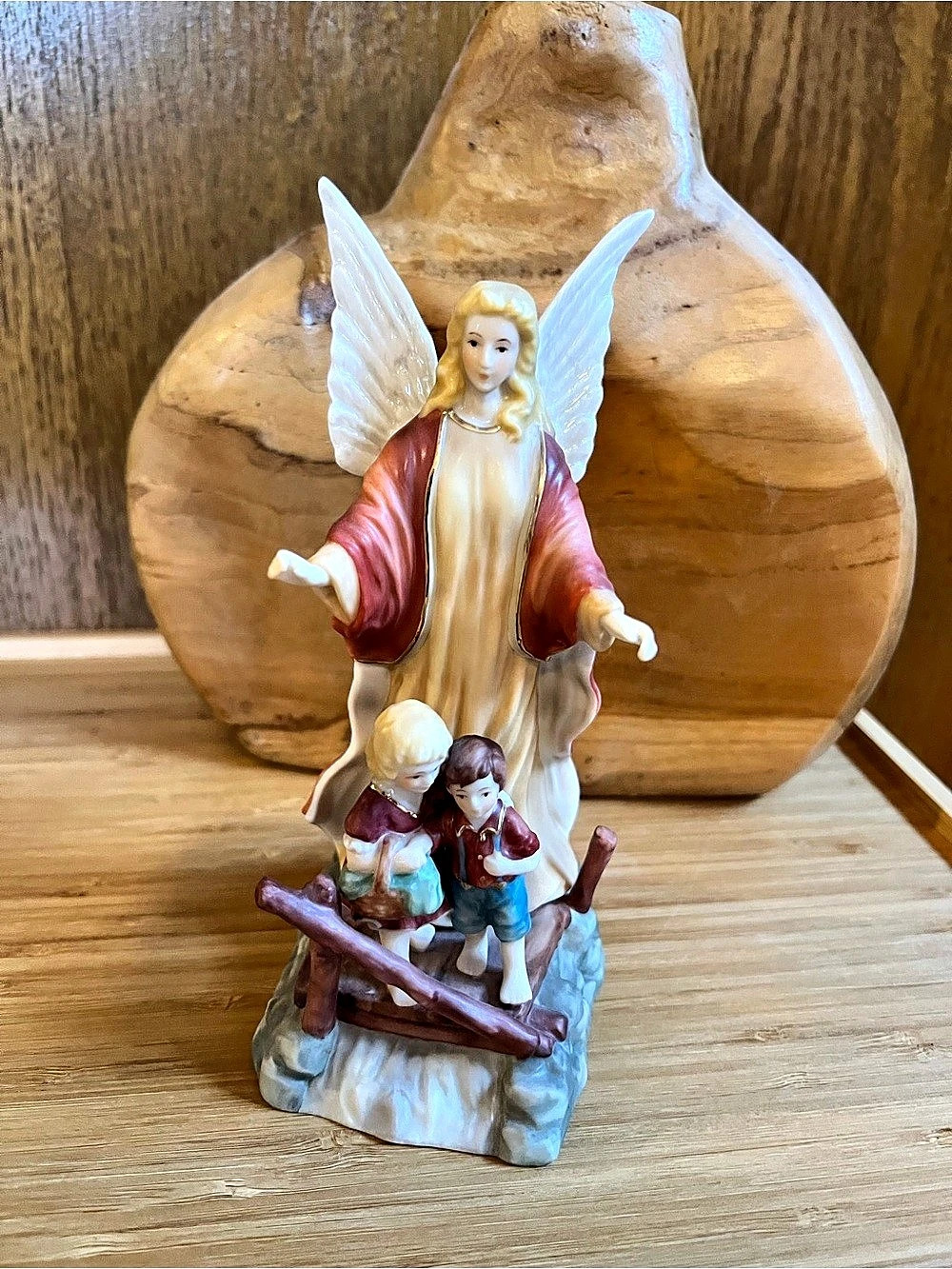 Guardian Angel and Children Sculpture